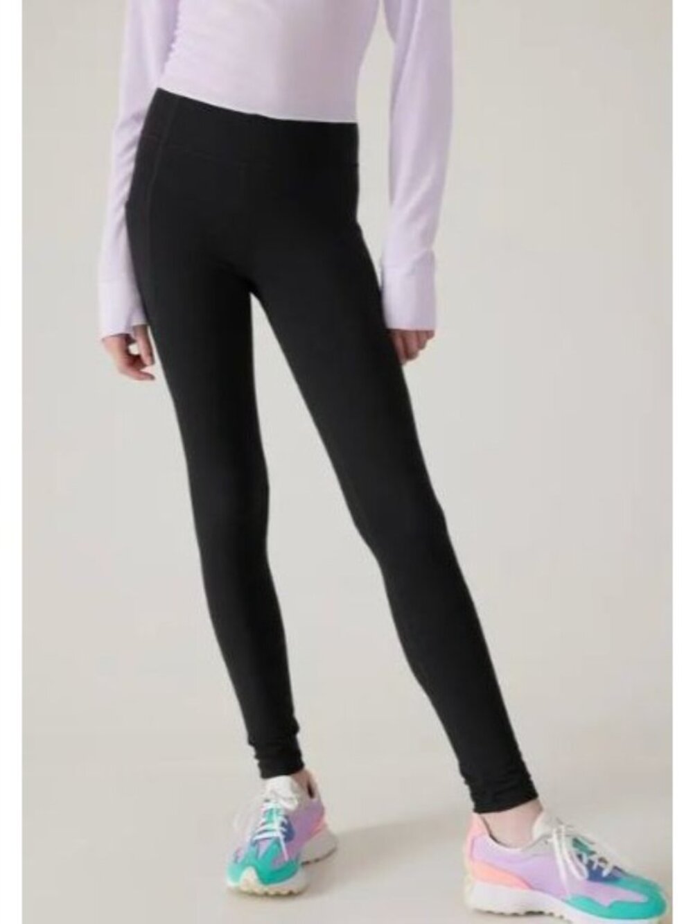 ATHLETA GIRL stash your treasures high rise leggings in black sie L/12